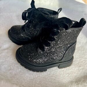 Cat & Jack Sparkly Black Toddler Boots ~ Size 5